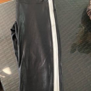 Spanx Black Leggings with White Stripe – Size Medium | Good Condition